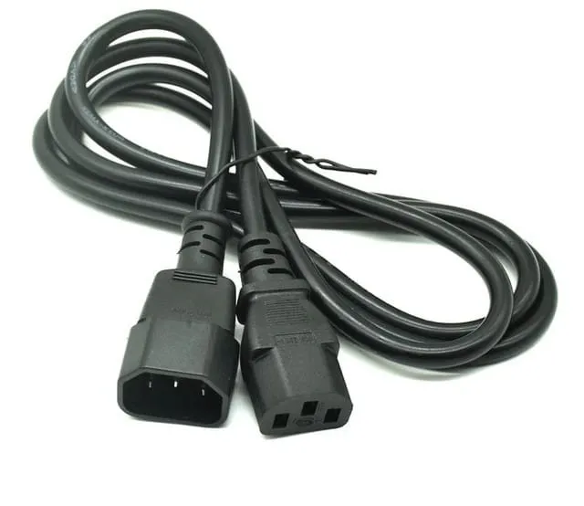 Шнур, кабель питания с двумя вилками IEC C14 «папа-мама», 10 А, 3G 1,0 мм, длина 3 м