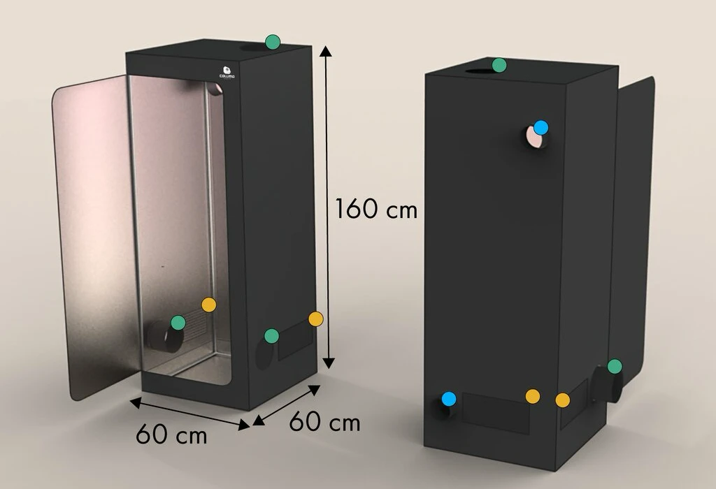 Caluma Skin 60x60xH160cm/палатка для выращивания растений от магазина GrowMix